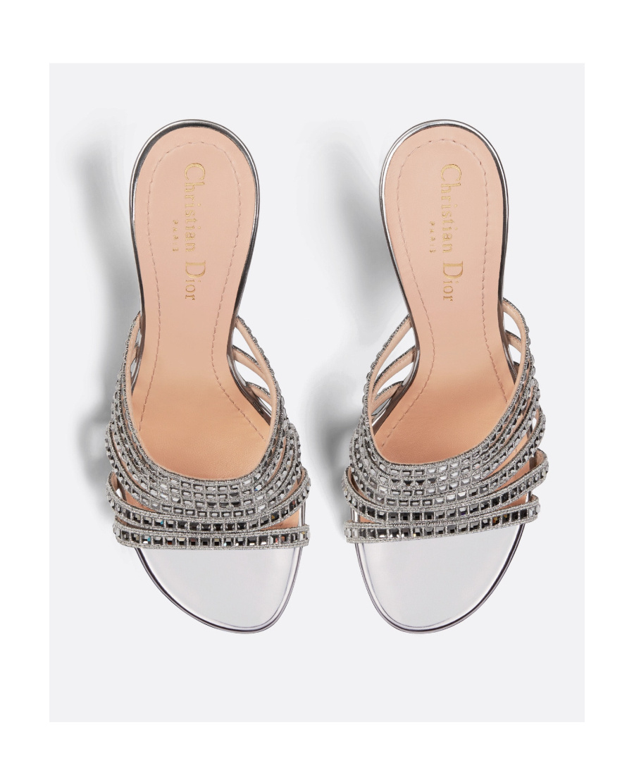 Dior Gem High-heeled Sandals In Gray