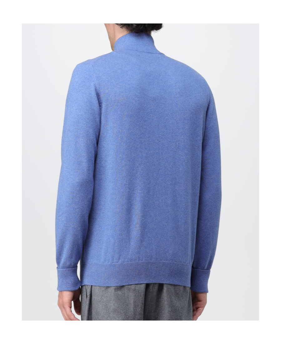 Ballantyne Half-zip Cashmere Jumper In Blue