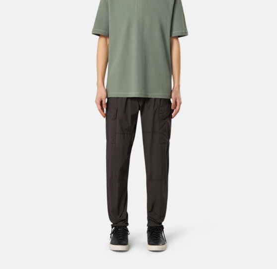 Stone Island Relaxed Fit Cargo Trousers With Performance Features In Gray