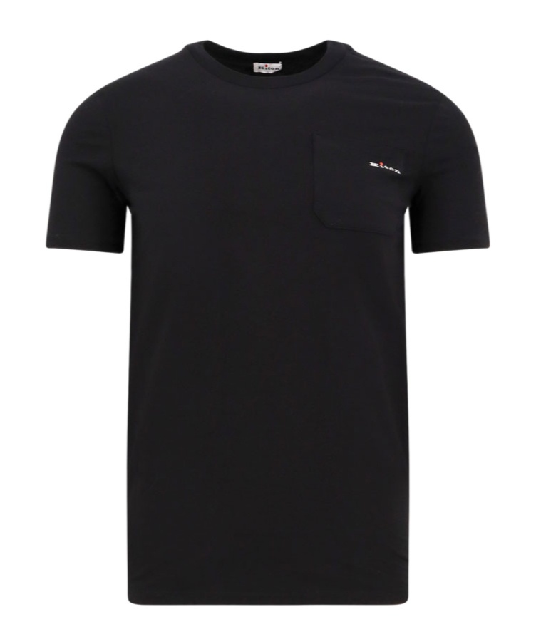 Shop Kiton Logo-embroidered T-shirt In Black