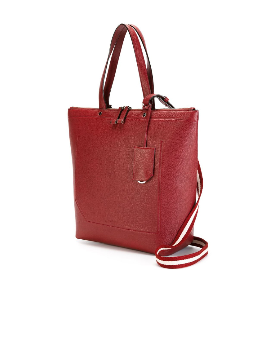 Bally Logo Details Handbag In Red