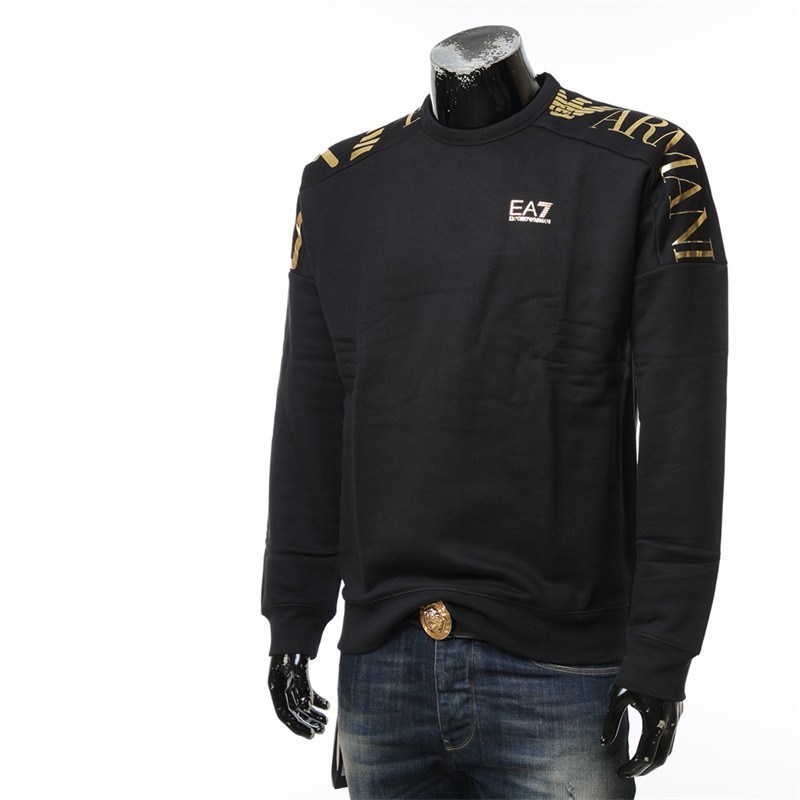 Ea7 Logo-print Detail Sweatshirt In Black