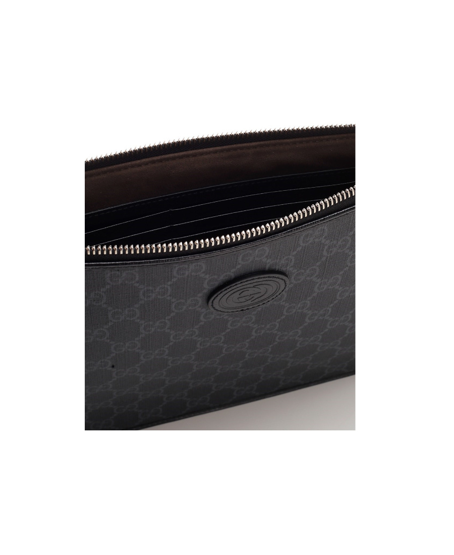 Gucci Gg-canvas Clutch Bag In Black
