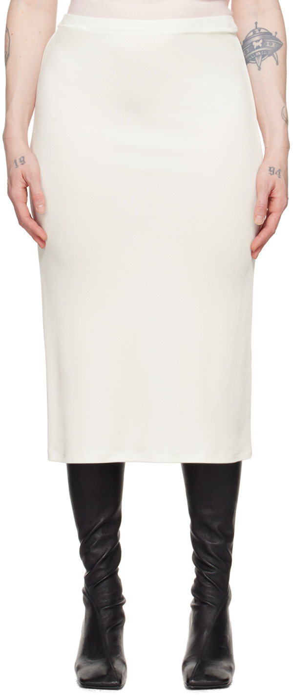 Tove Elastic Waist Skirt In White