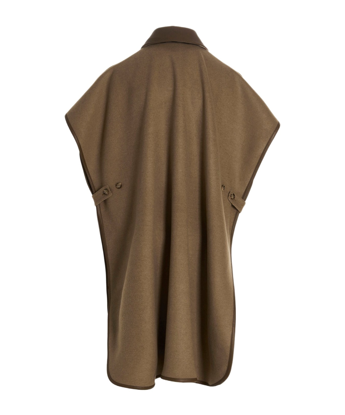 Burberry Reversible Check Wool Cape Coat In Nude