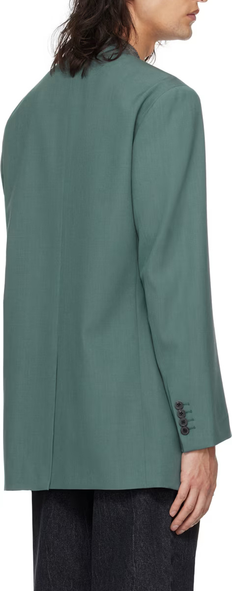 Dries Van Noten Single-row Suit Coat In Green