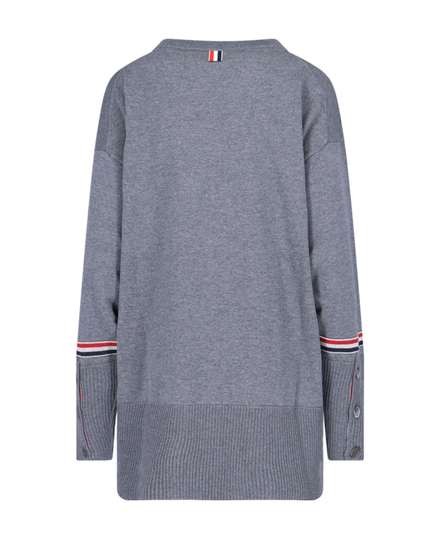 Thom Browne Wool Crew Neck Jumper In Gray