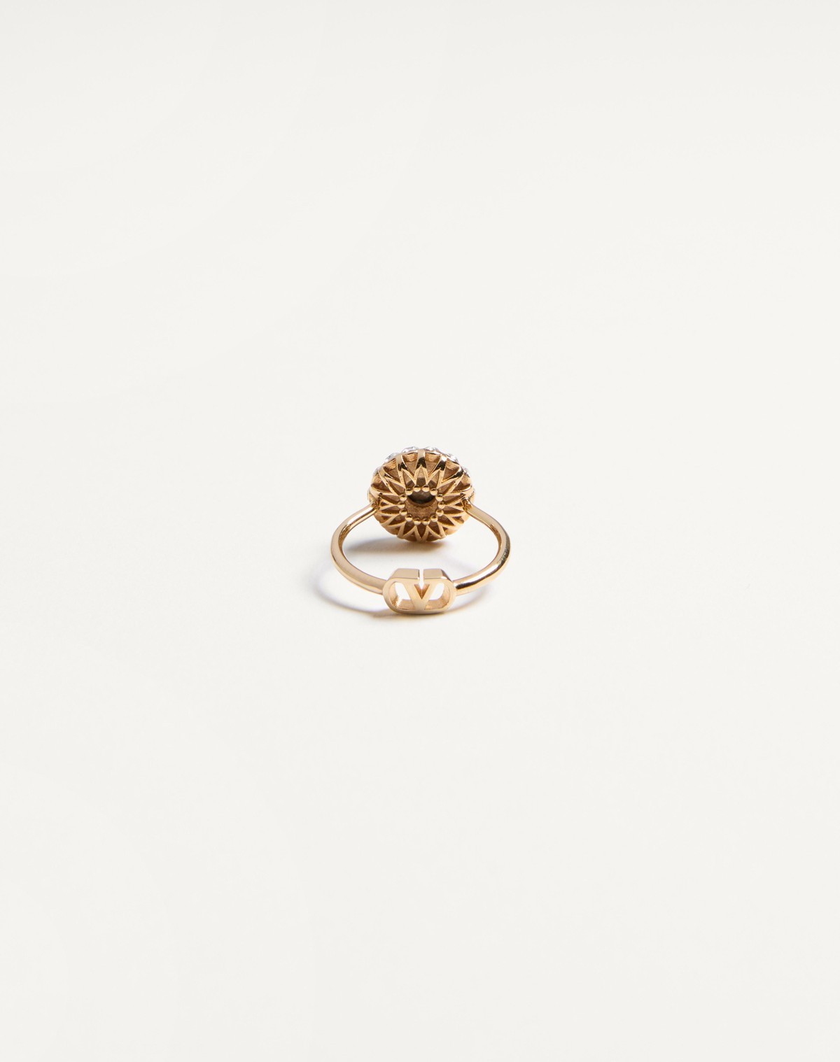 Valentino Vlogo Ring Mit Kristallen In Gold
