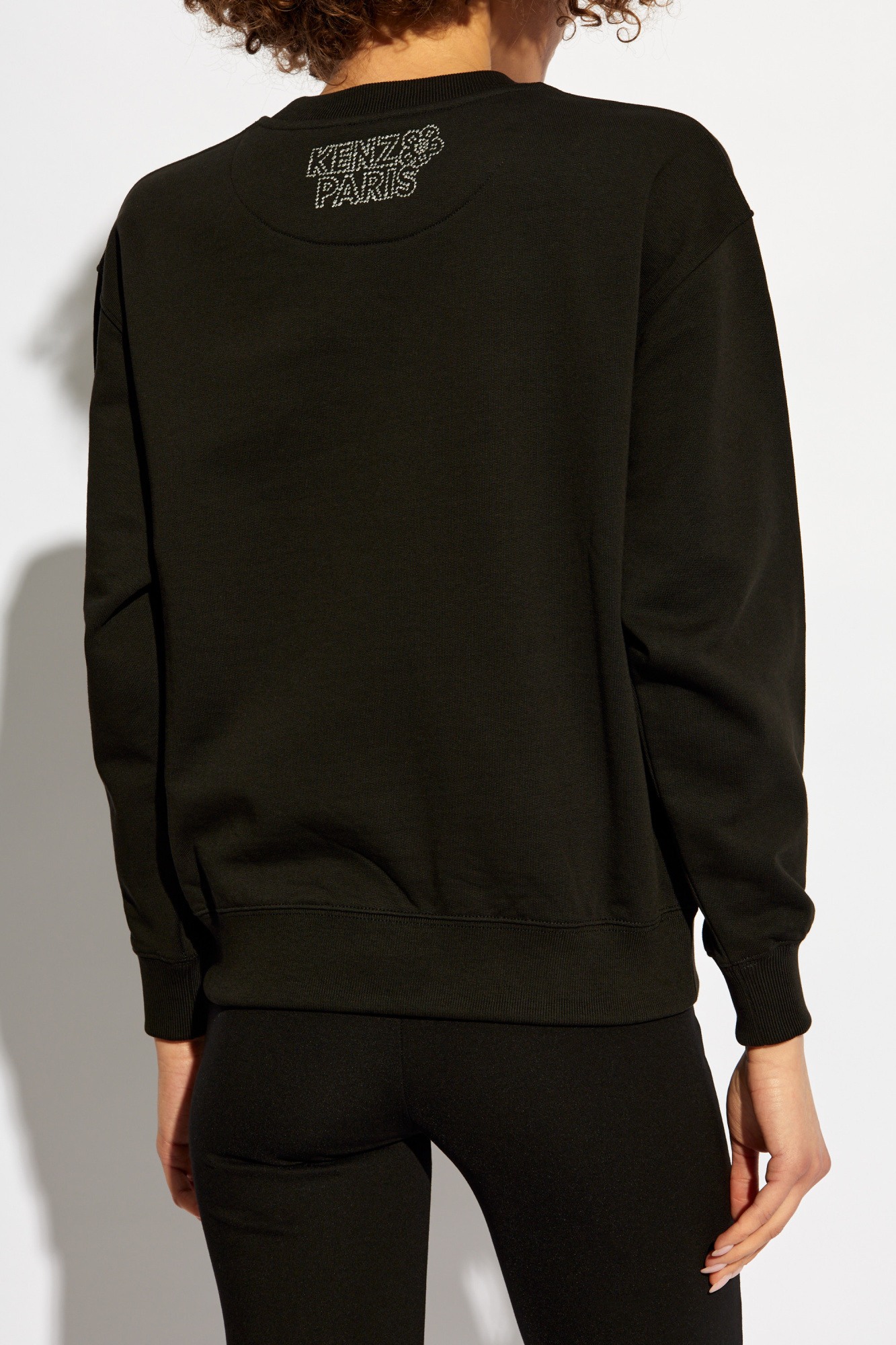 Kenzo Womens Black Constellation Metallic Brand-embroidered Cotton-jersey Sweatshirt In Black