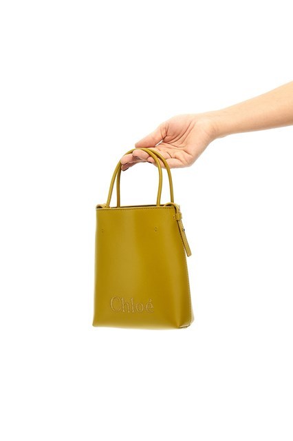 Shop Chloé Micro Sense Tote Bag In Brown