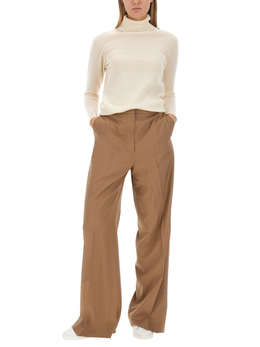 Shop Fabiana Filippi Long Sleeved Turtleneck Knitted Jumper In Nude