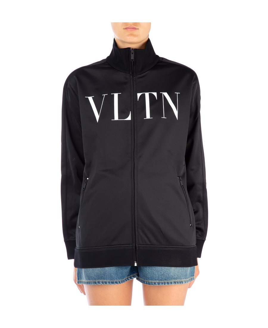 Valentino Logo Print Work Jacket In Black