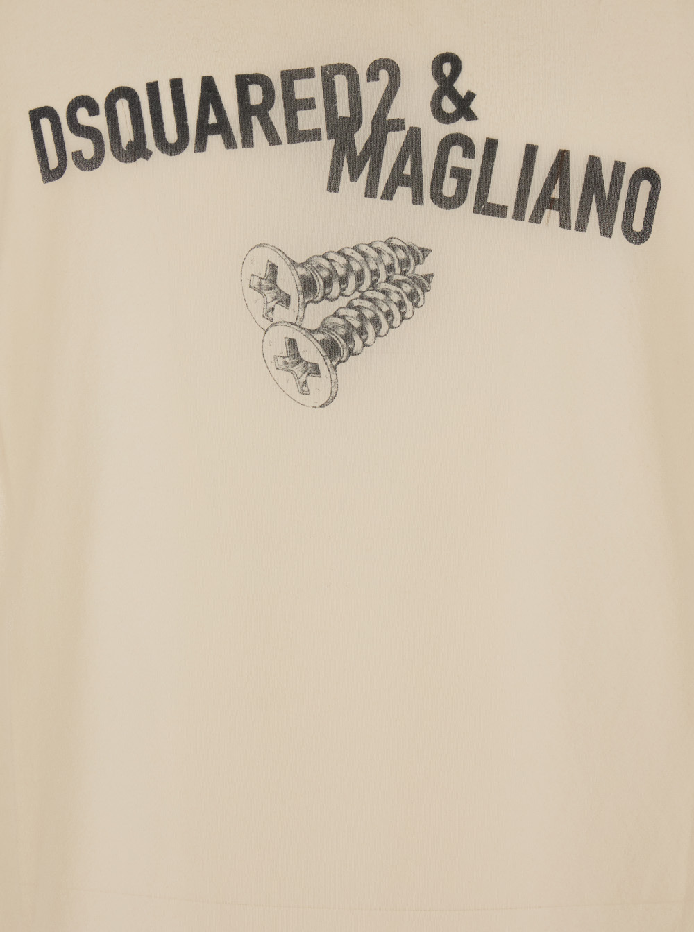Dsquared2 D2 X Magliano Beige Sleeveless Top With Logo Lettering On The Front In Cotton Man In Pink