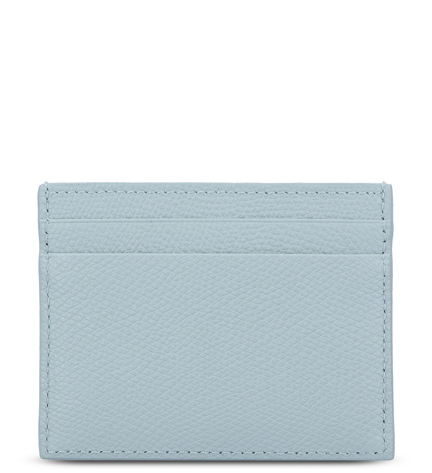 Valentino Blue Vlogo Signature Grainy Calfskin Card Holder In Gray