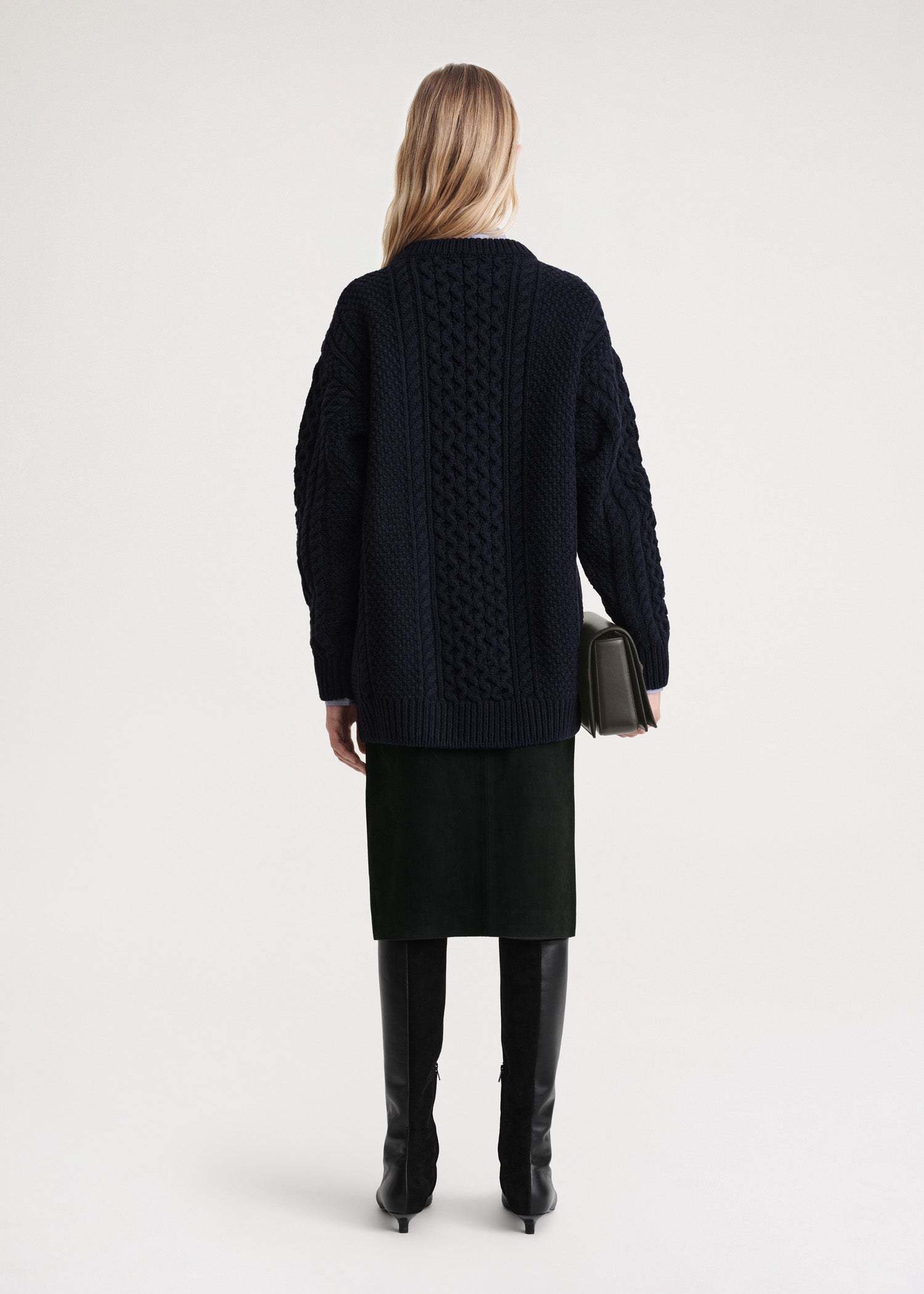 Totême Chunky Cable-knit Wool Jumper In Black
