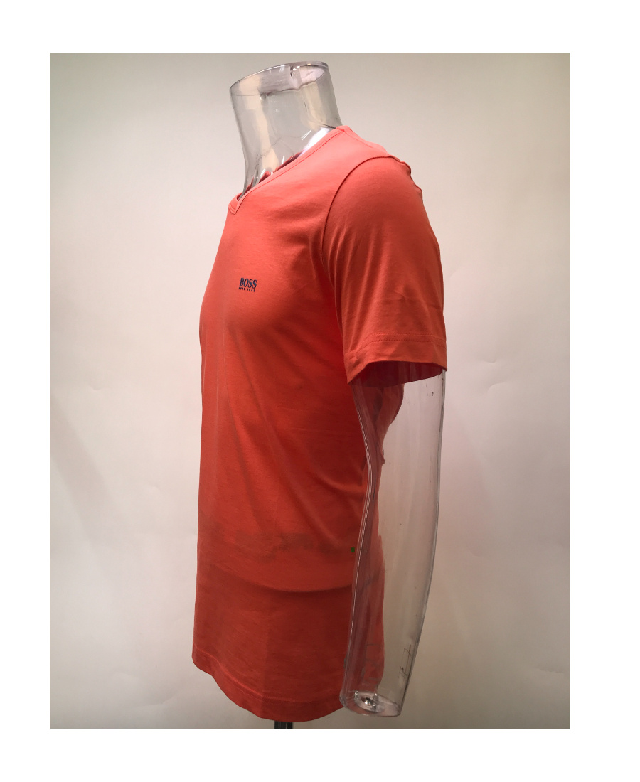 Hugo Boss V-collar Short-sleeved T-shirt In Red