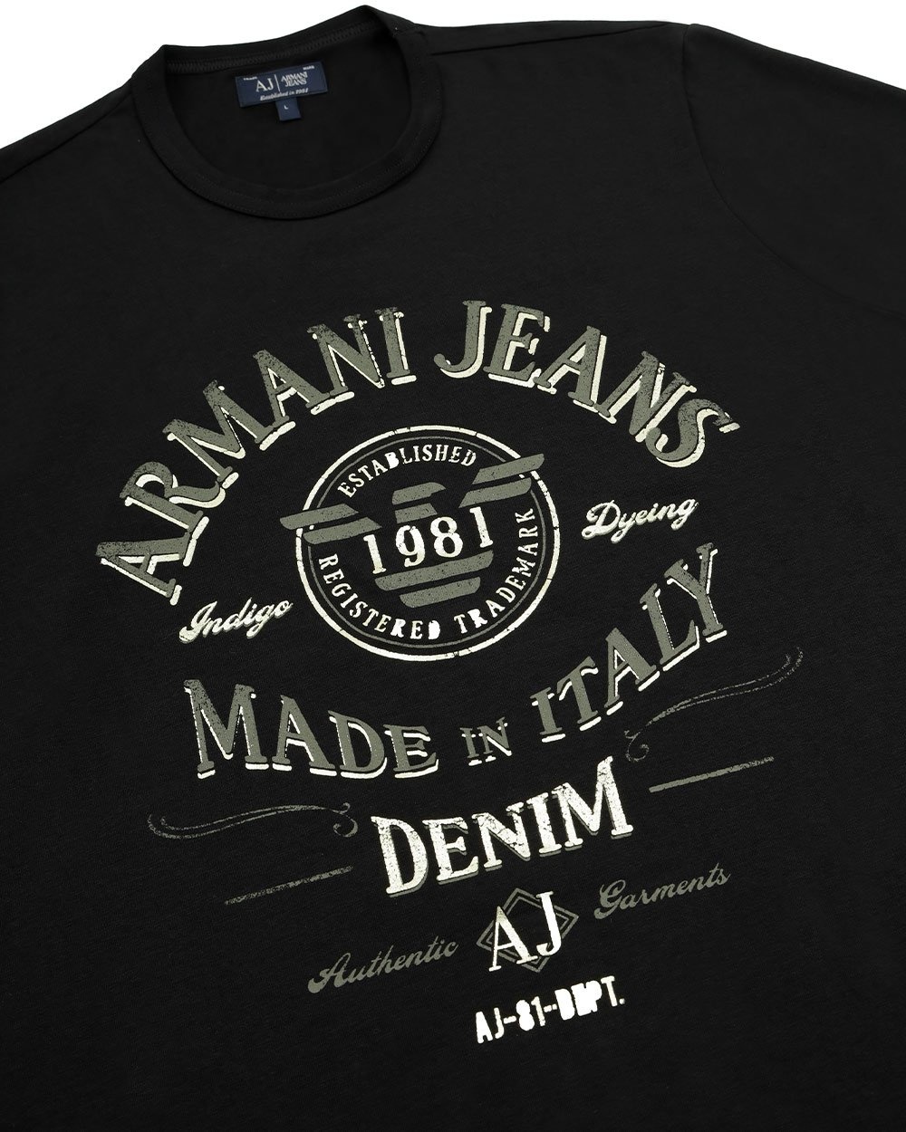 ARMANI JEANS ROUND COLLAR, SHORT SLEEVE, LOGO T-SHIRT