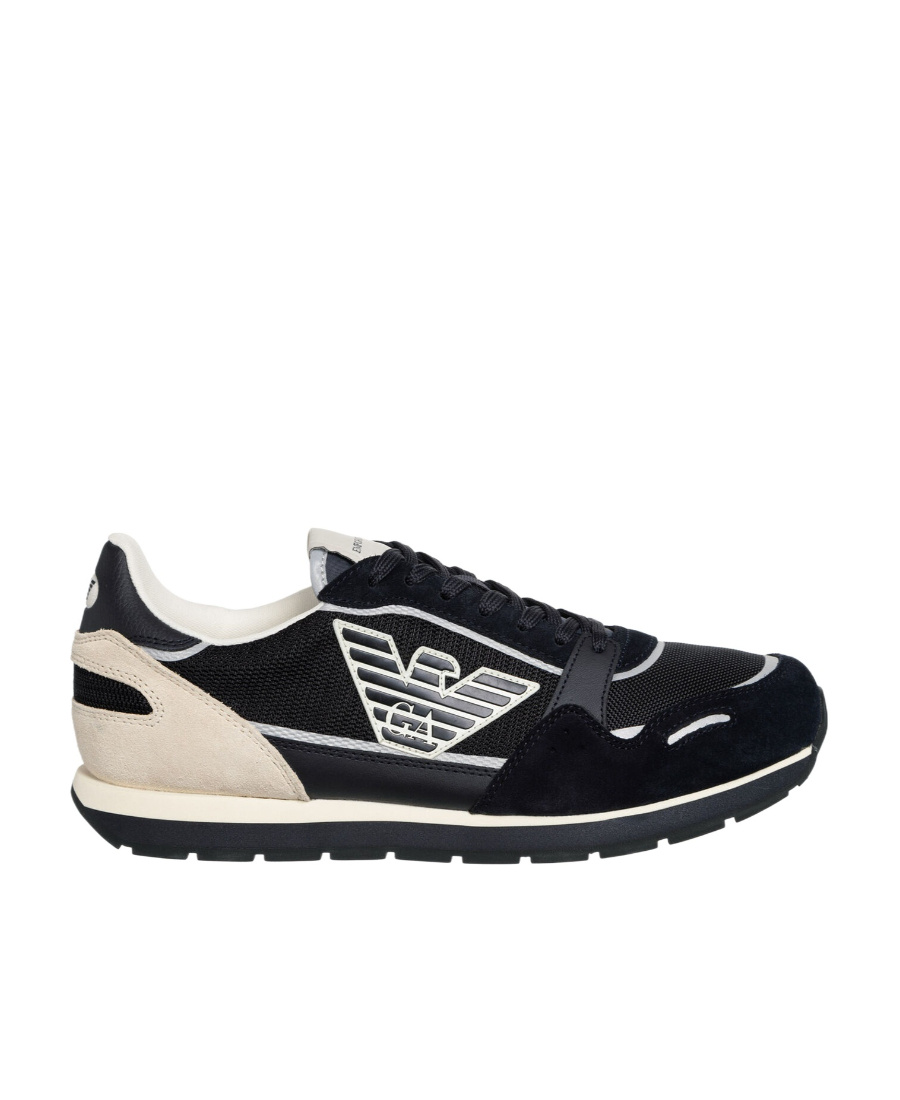 Emporio Armani Logo-patch Panelled Sneakers In Multi