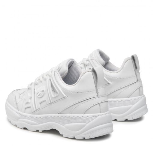 Shop Chiara Ferragni Eye-star Lace-up Sneakers In White