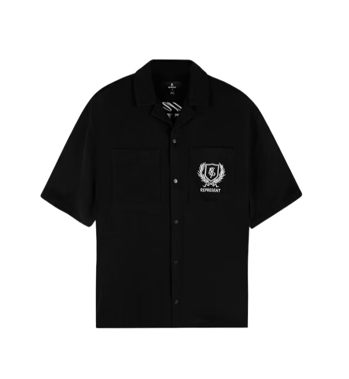 Represent Logo-embroidered Shirt In Black