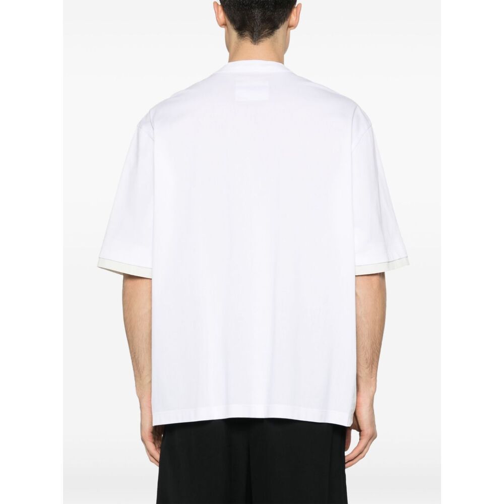 Sacai Panelled-design T-shirt In White