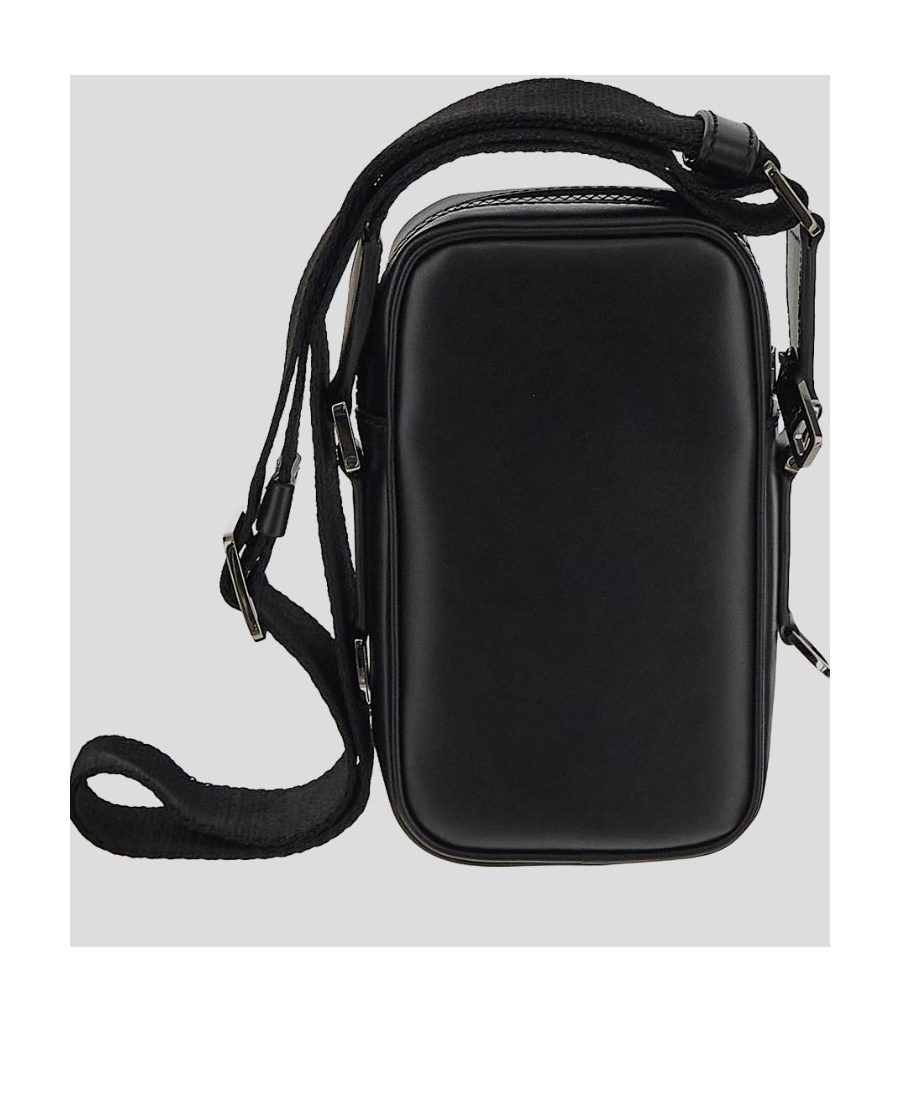 Dolce & Gabbana Logo-print Leather Shoulder Bag In Black