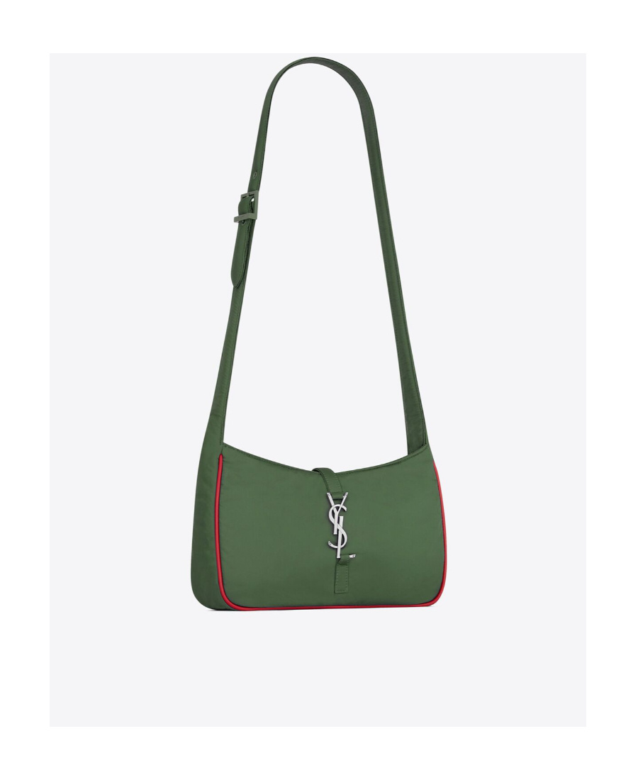 Saint Laurent Le 5 À 7 Crossbody Bag In Econyl Regenerated Nylon In Green