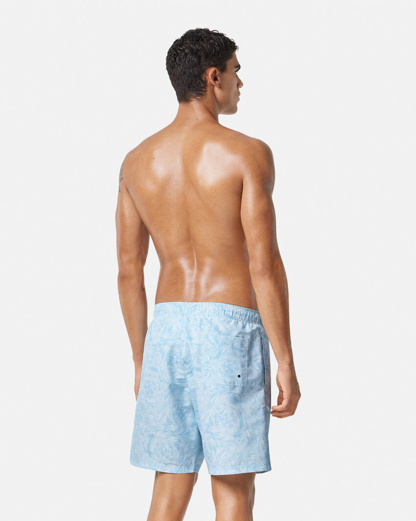Versace Loose Waist Shorts In Blue