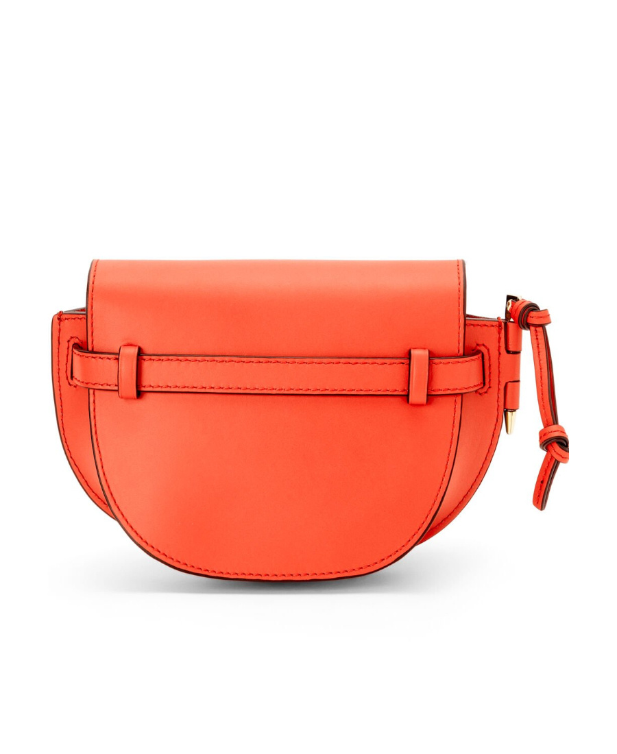 Loewe Mini Gate Dual Bag In Soft Calfskin And Jacquard In Orange
