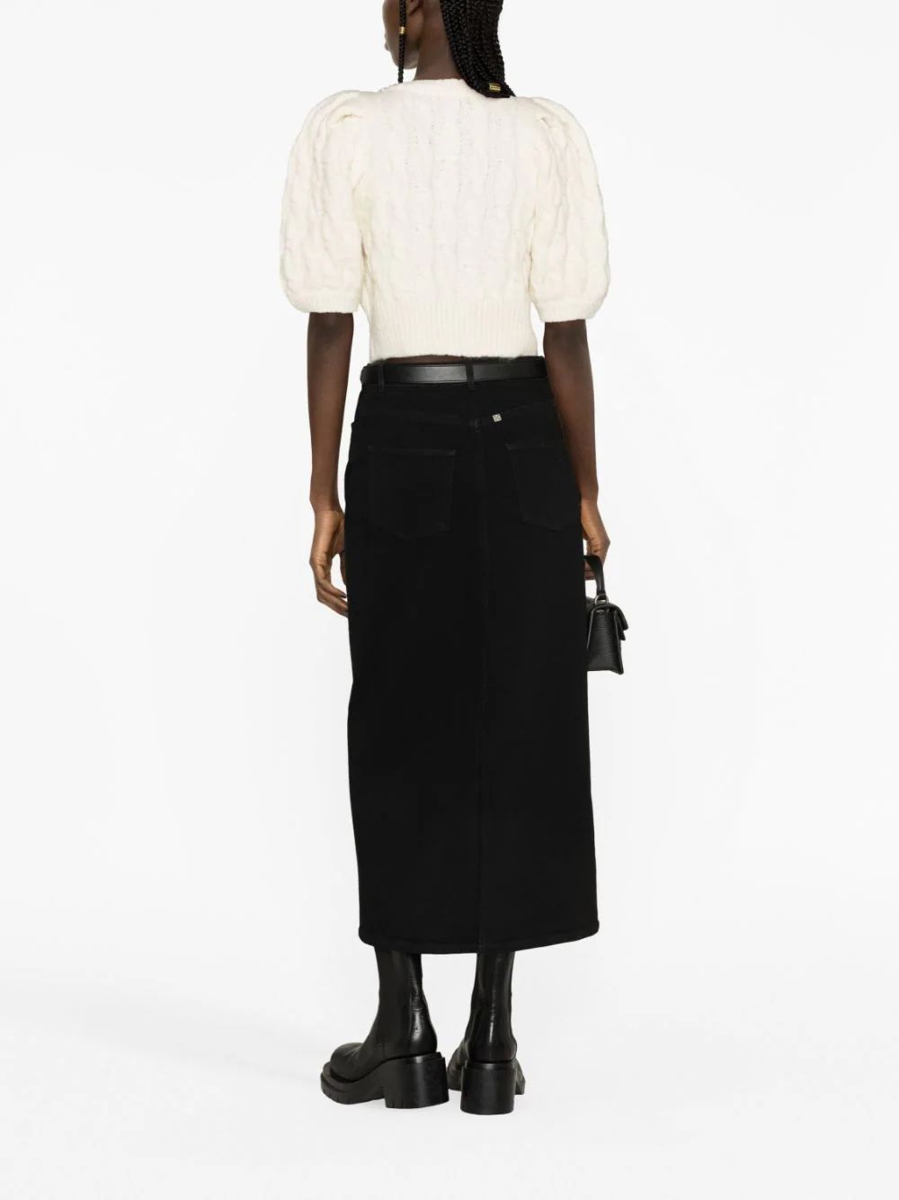 Simone Rocha Cropped Cable-knit Cardigan In White