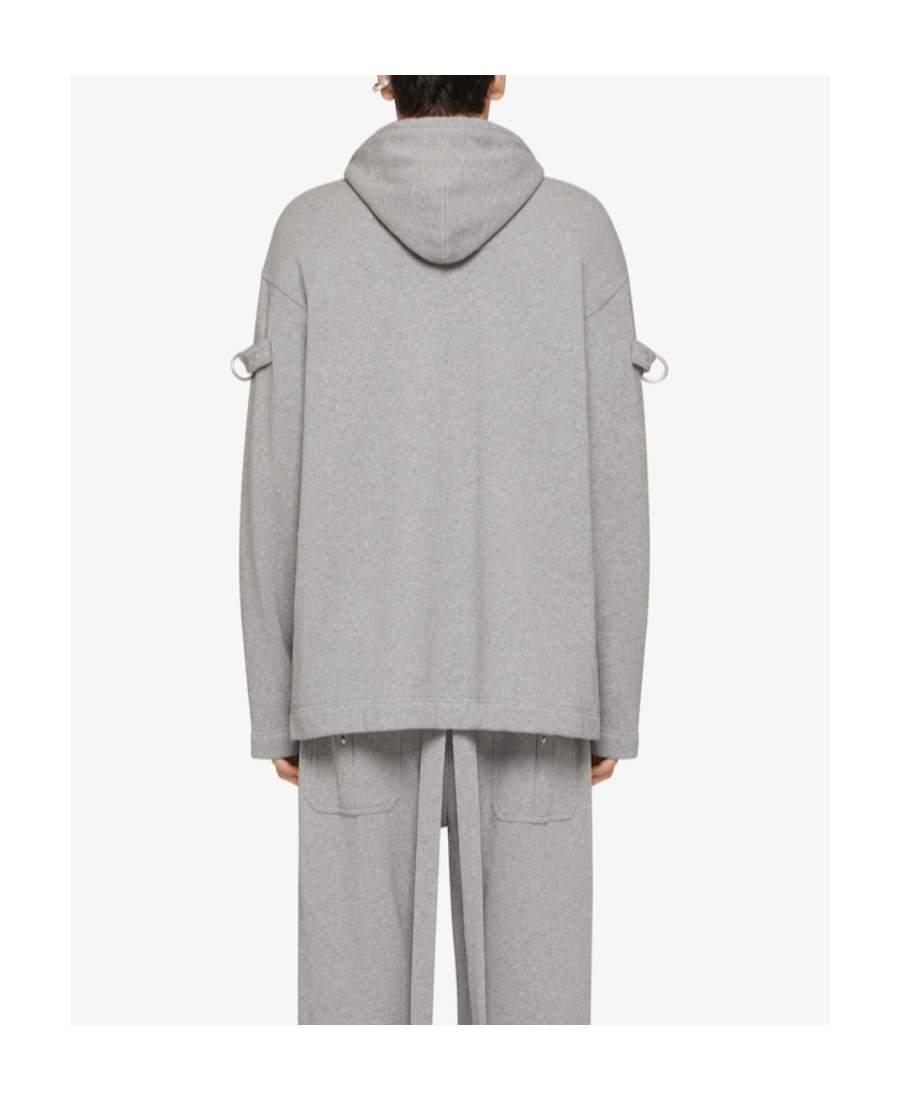 Givenchy D-ring Drawstring Hoodie In Gray