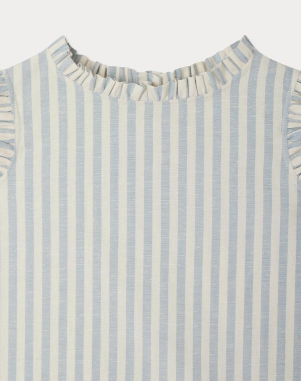 Bonpoint Lou Striped Blouse With Ruffles