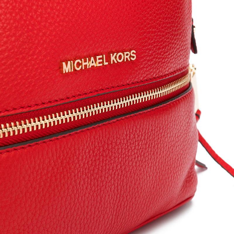 Michael Kors Logo Backpack In Red