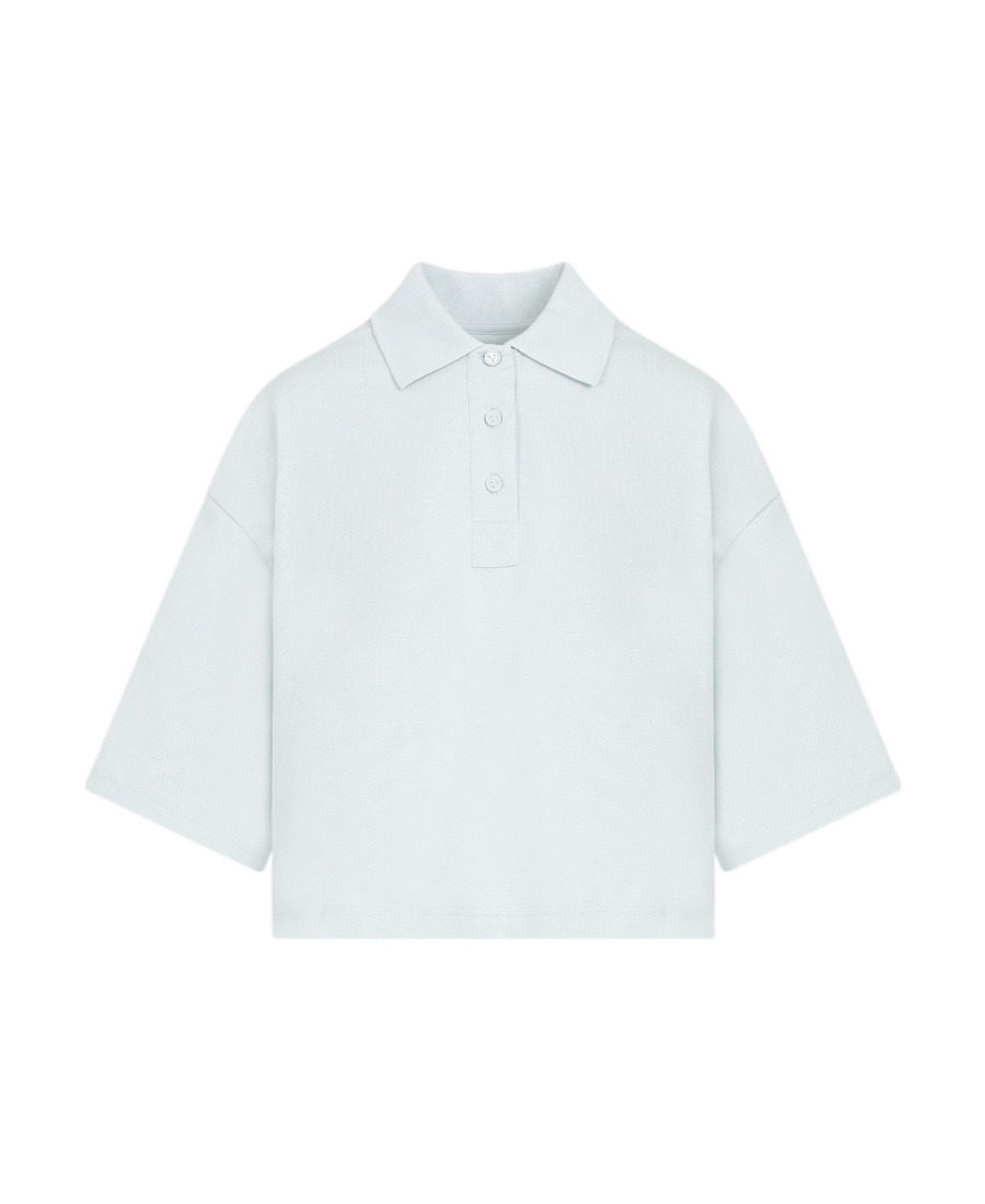 Bottega Veneta Cropped Short-sleeved Polo T-shirt In Green