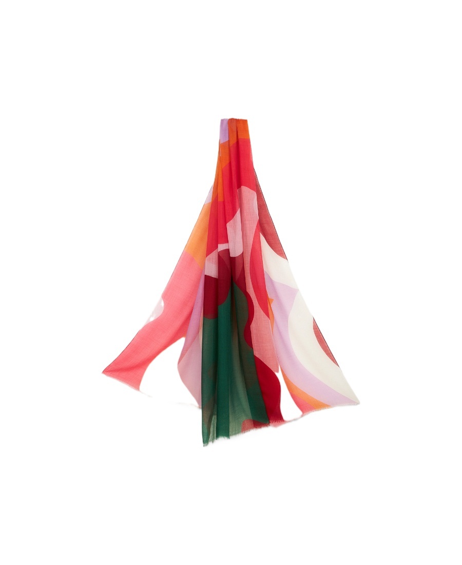 ETRO CASHMERE SCARF WITH COLOUR BLOCK WAVES