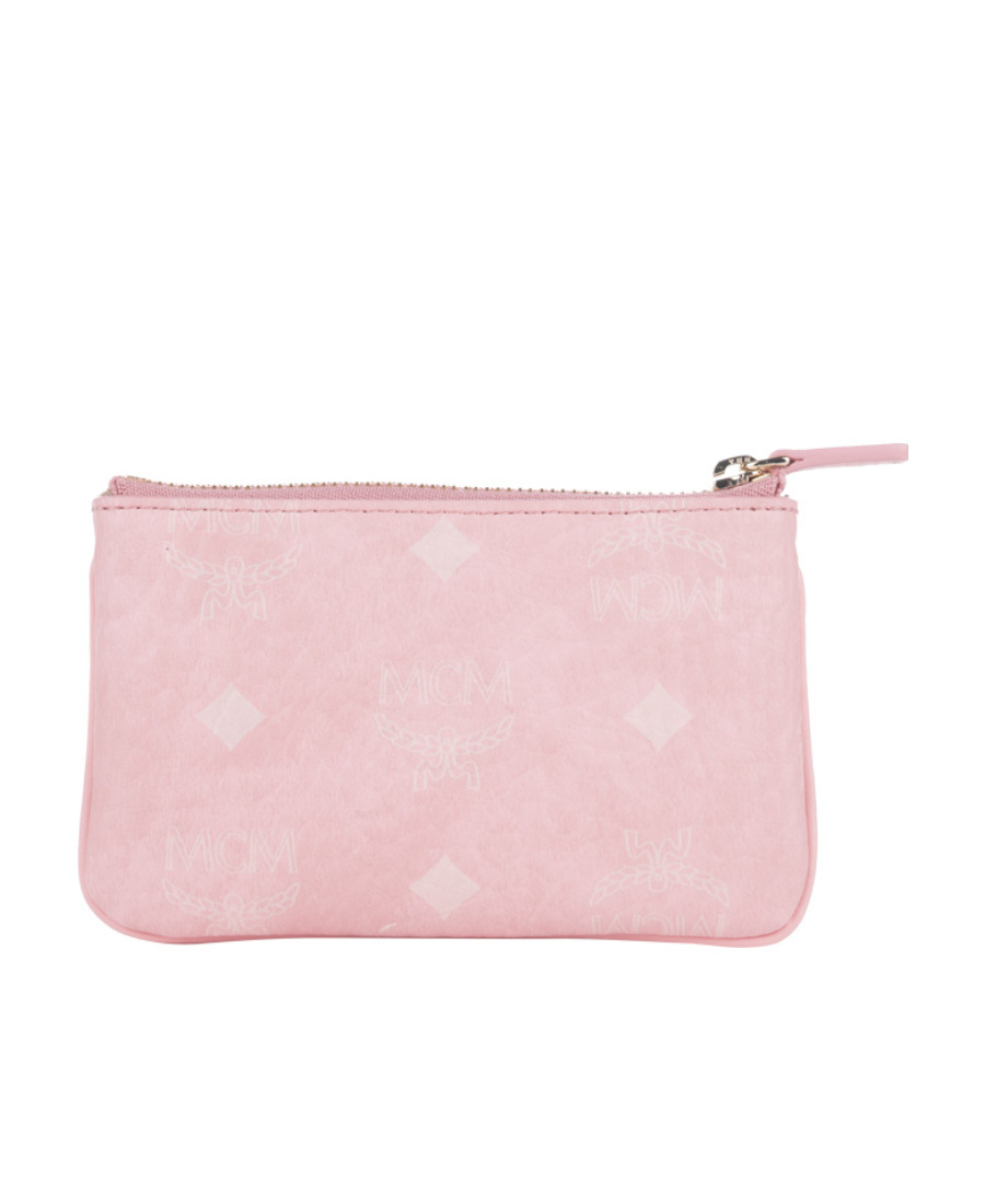 Mcm Logo Details Clutch In Pink