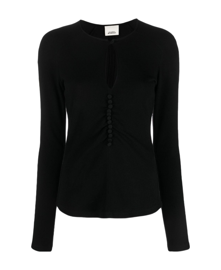 Isabel Marant Black Detail Button Top For Women In Black