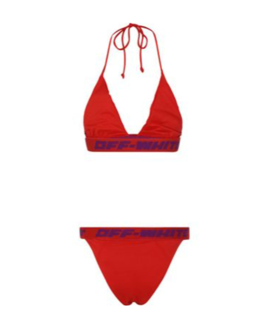 OFF-WHITE LOGO BAND BIKINI CORAL RED NO COLOR 