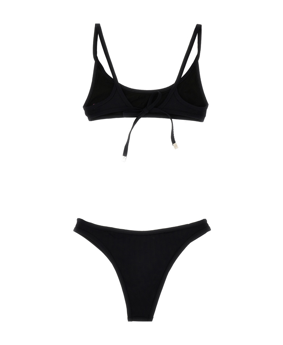 Attico The Tie Detailed Bikini Set In Black
