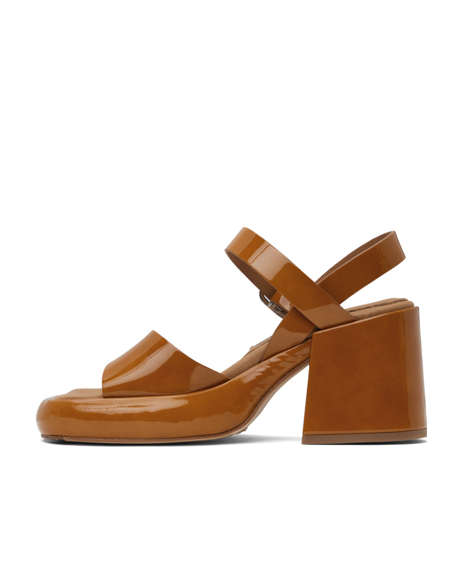 Miista Logo Insole High-heeled Sandals In Brown