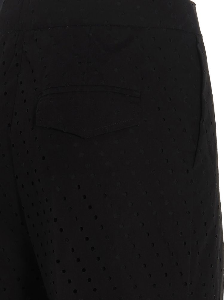 Nude Black Pleated Pants In Black