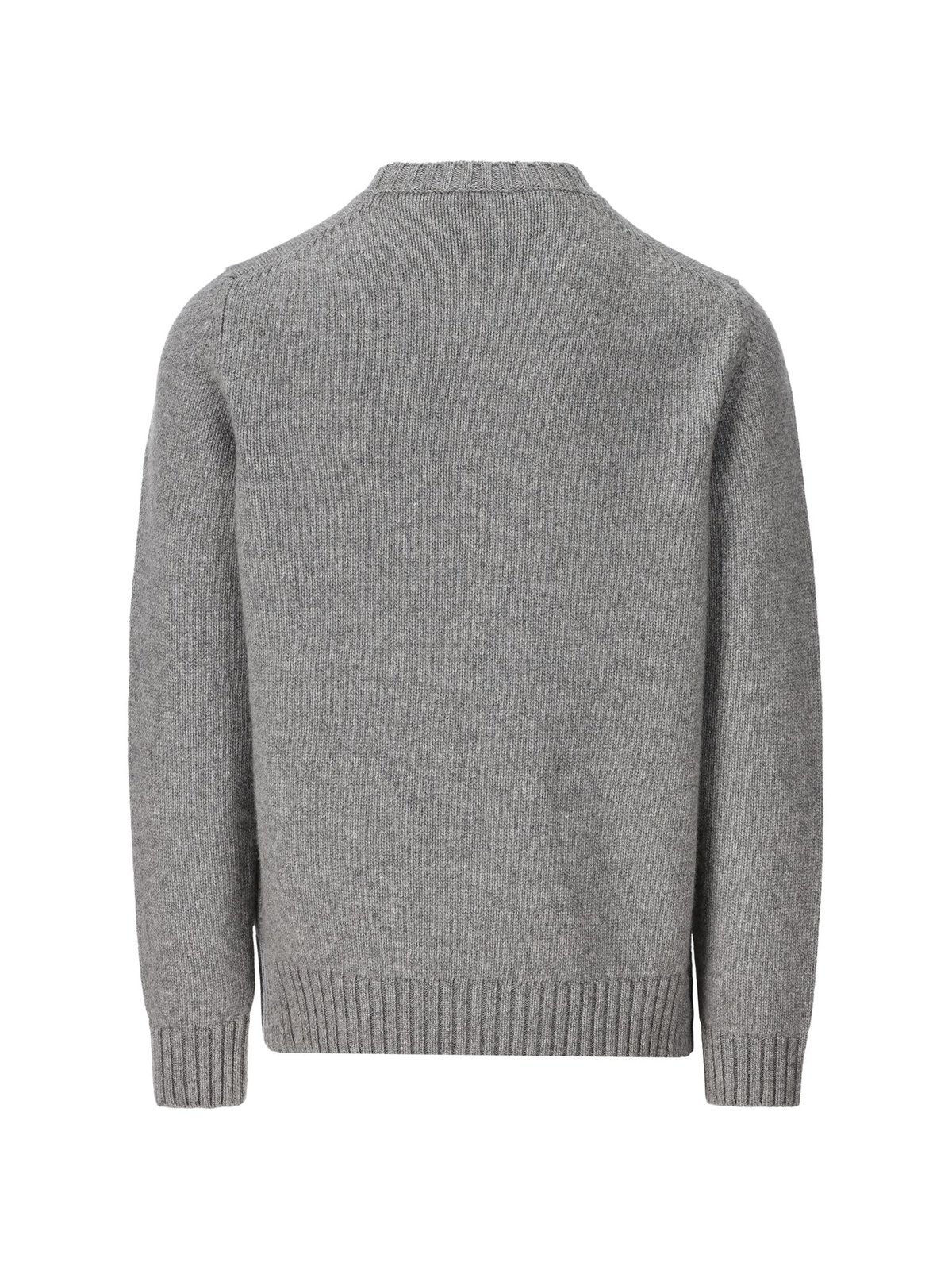 Prada Wool And Cashmere Crew-neck Sweater In Gray
