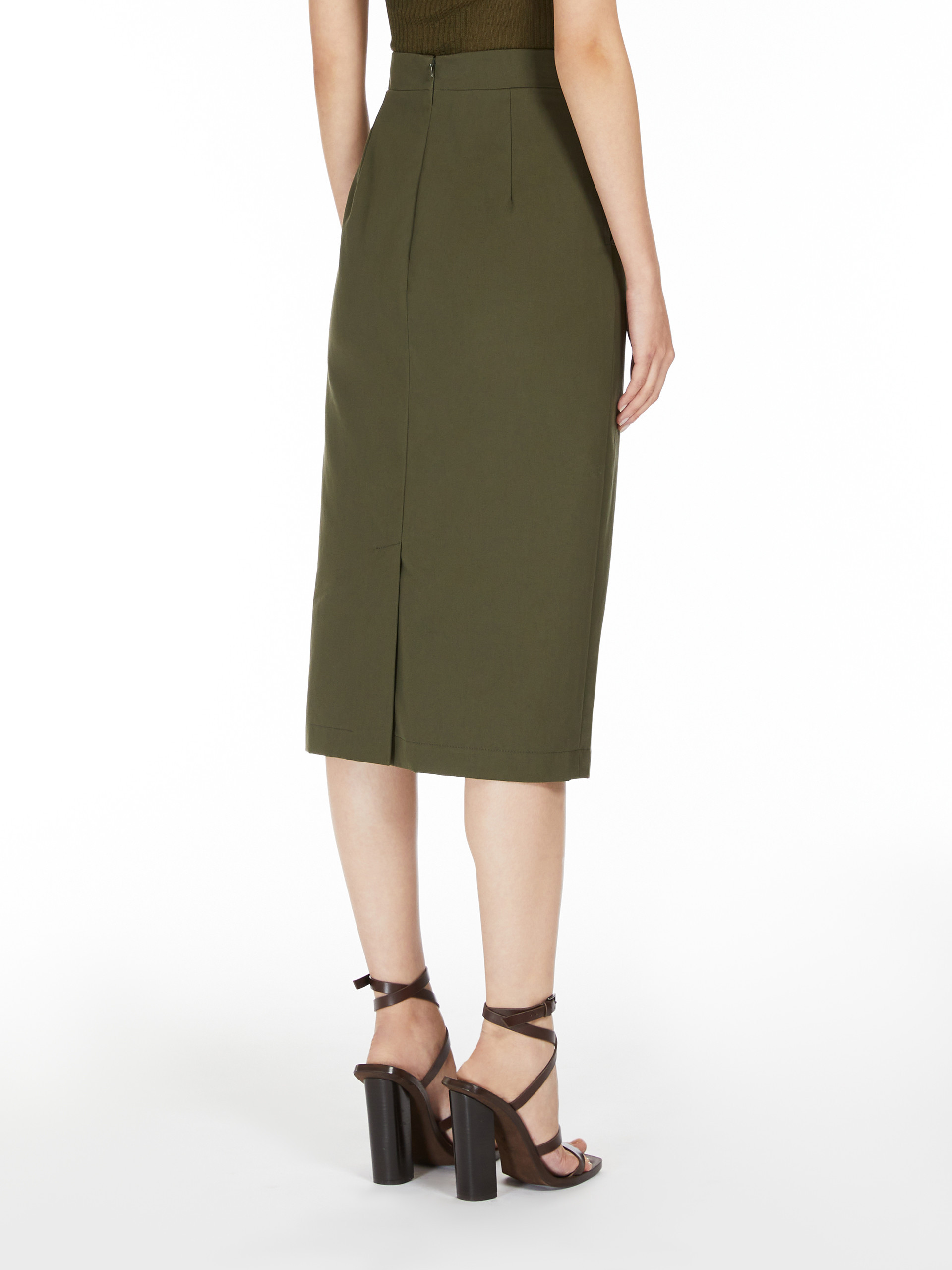 Max Mara Gonna Cognac In Green