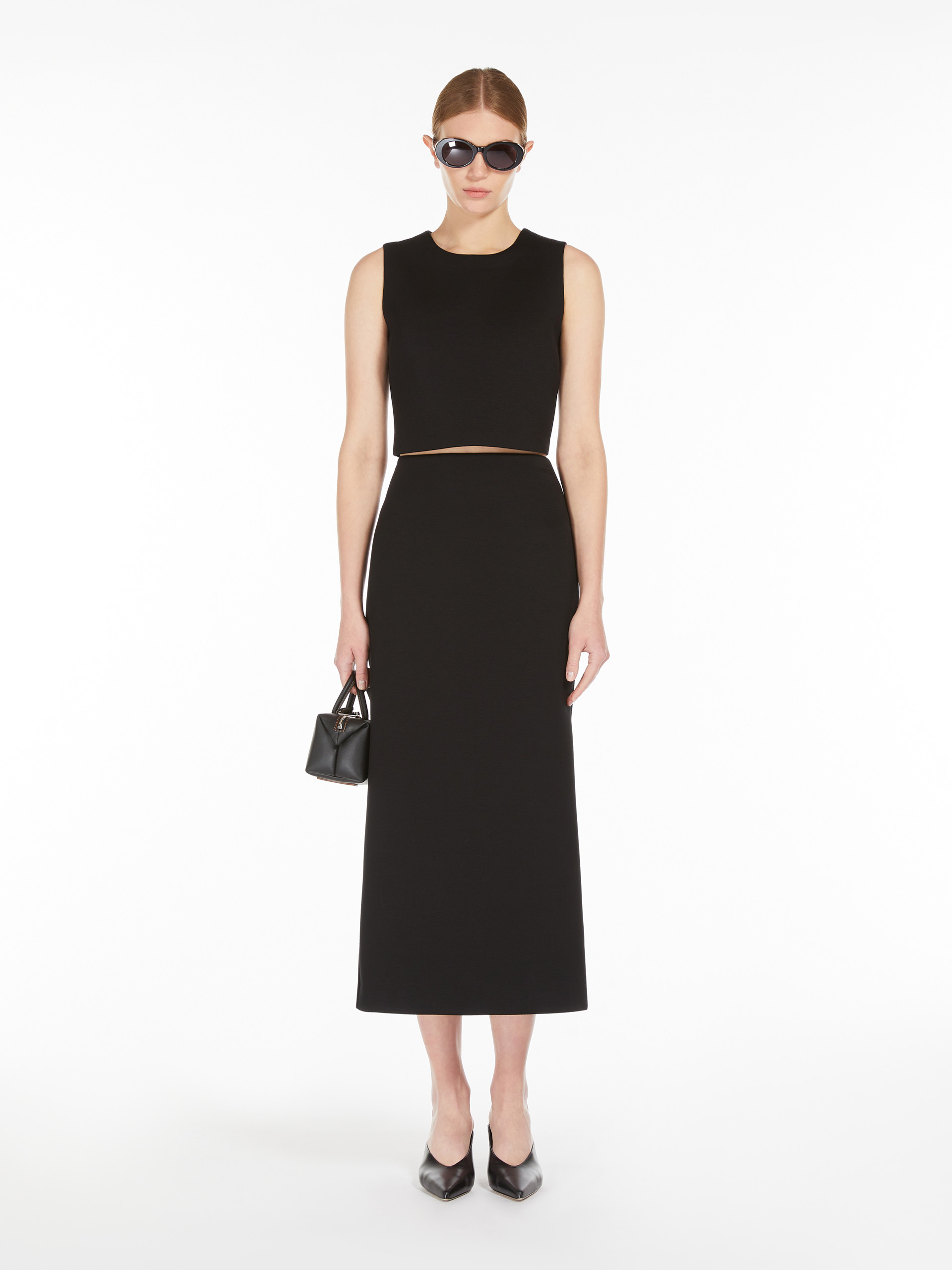 Shop Max Mara 's Zip Detailed High Waist Skirt In Black