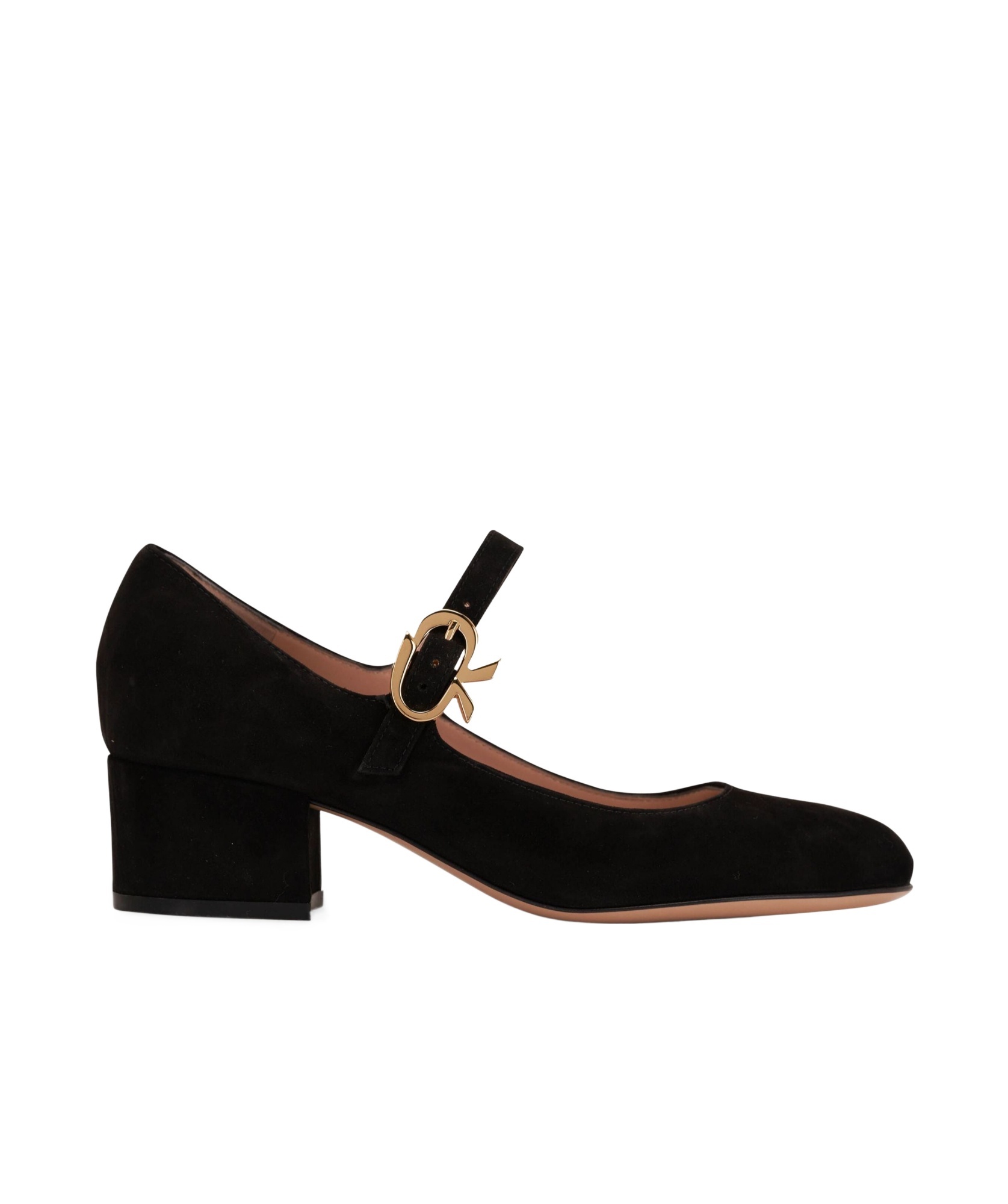 Gianvito Rossi Suede Block-heel Mary Jane Pumps In Black