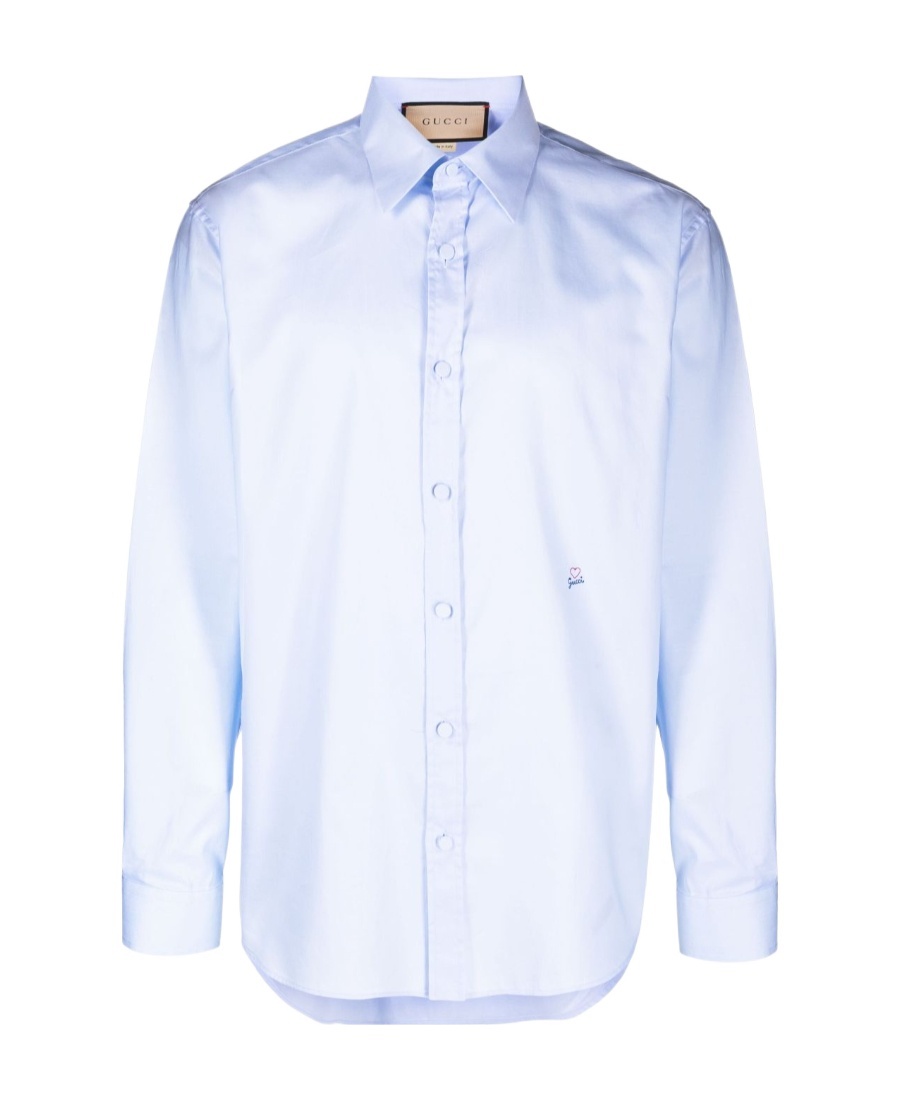 Gucci New Boxy Shirt Baby Blue Mix In Blue