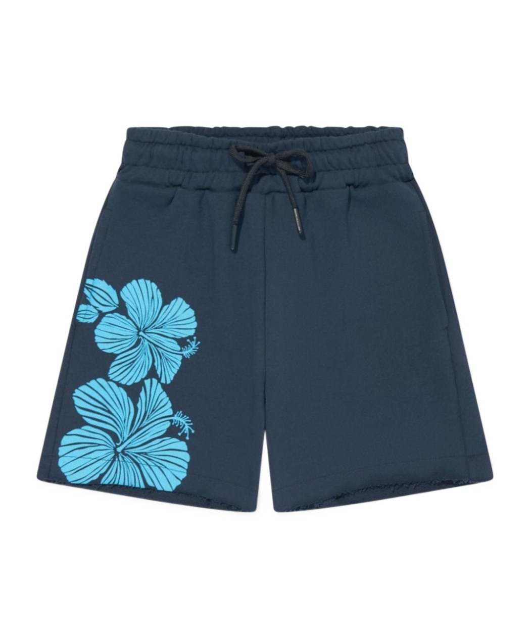 Msgm Floral-print Drawstring Shorts In Blue