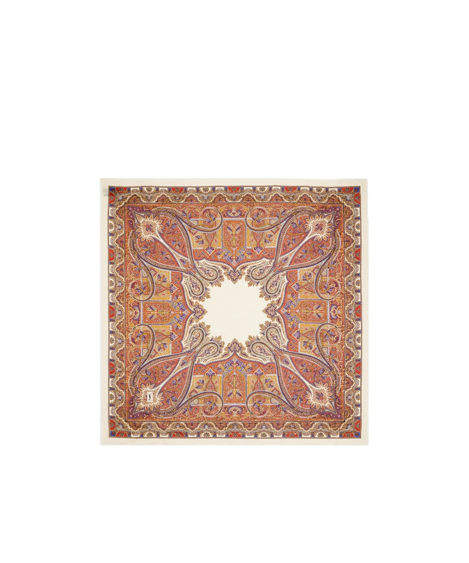 Saint Laurent Paisley-print Fringed Scarf In Multicolor