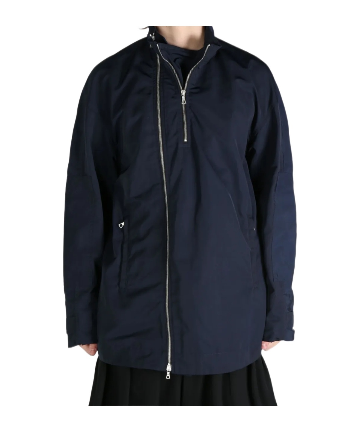 Dries Van Noten Short Collar Double Zippered Jacket In Black