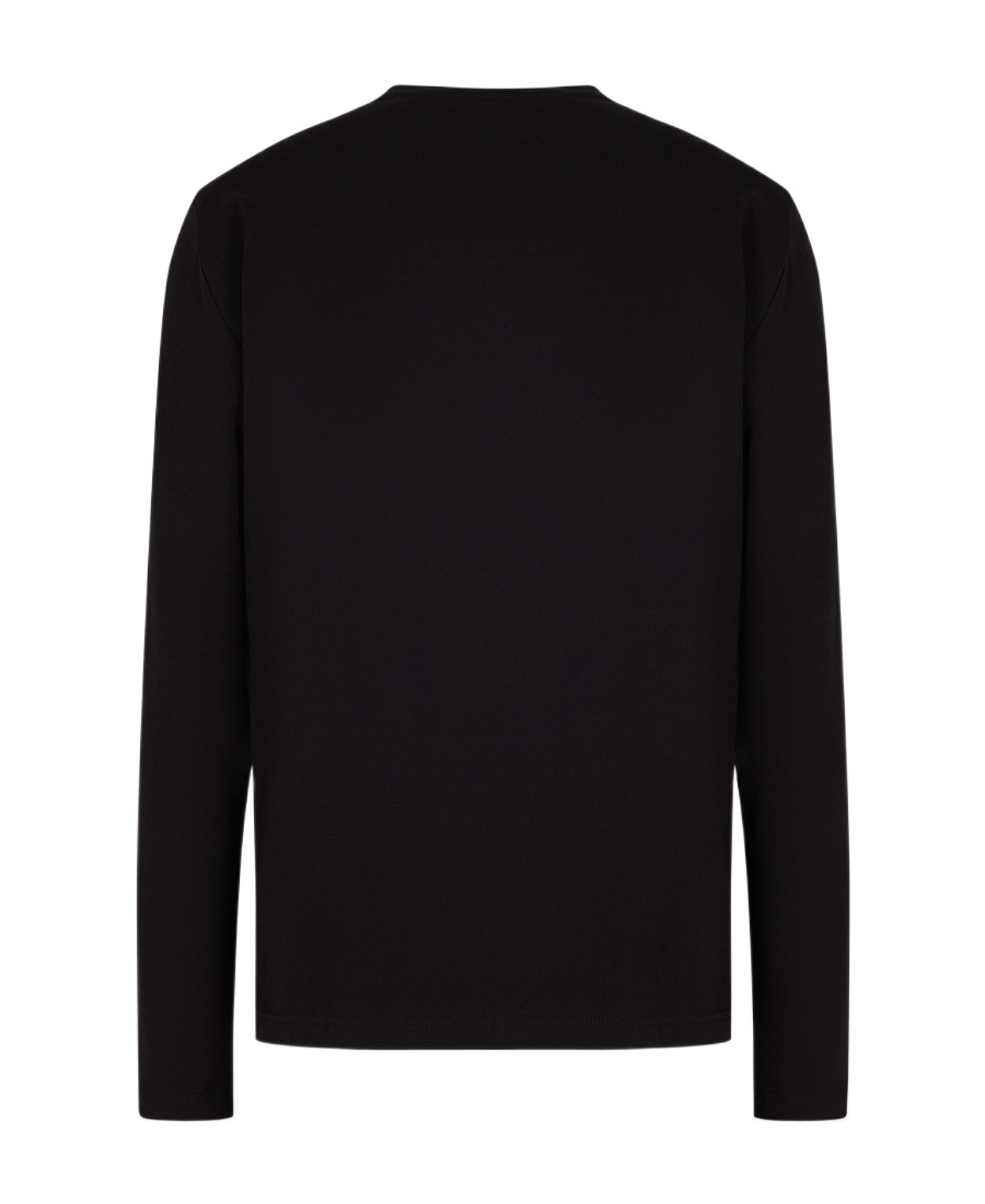 Ea7 T-shirt With Round Neck And Long Sleeves In Black